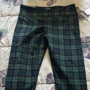 J. Crew Dark Green Plaid Pants